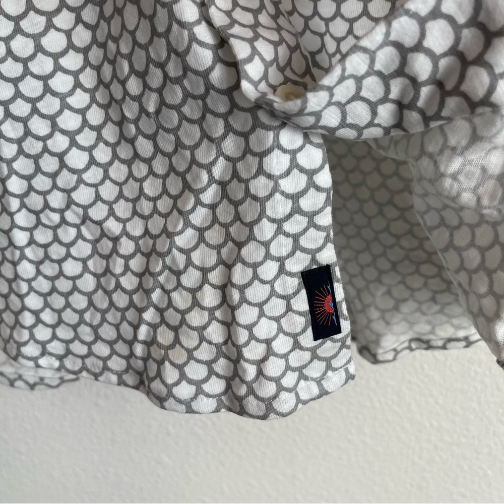 Faherty Scale Print Button Down Short Sleeve Shirt - image 4